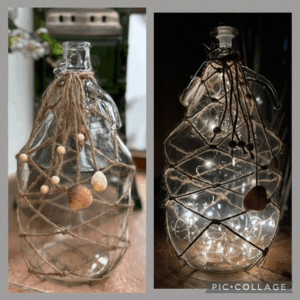 Beleuchtete Flasche mit Solarlicht in XXL