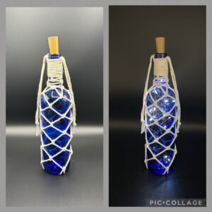 Beleuchtete Flasche mit Solarlicht