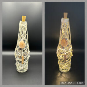 Beleuchtete Flasche mit Solarlicht