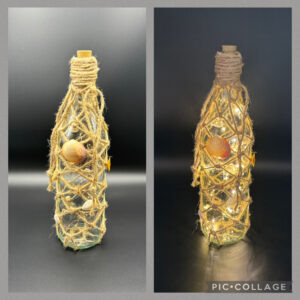 Beleuchtete Flasche mit Solarlicht