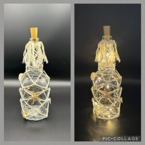Beleuchtete Flasche mit Solarlicht