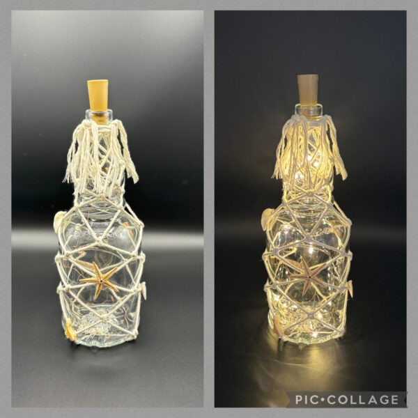 Beleuchtete Flasche mit Solarlicht