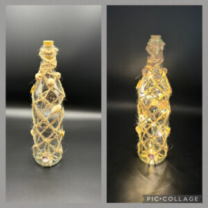 Beleuchtete Flasche mit Solarlicht