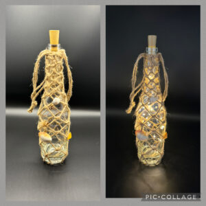 Beleuchtete Flasche mit Solarlicht