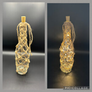 Beleuchtete Flasche mit Solarlicht