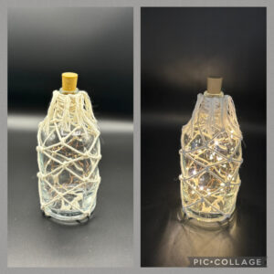 Beleuchtete Flasche mit Solarlicht