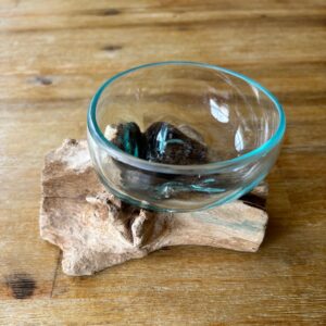 Teakholzwurzel mit Glasschale Ø ca.10 cm